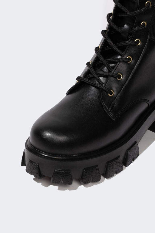 Женские ботинки из искусственной кожи на высокой подошве - Defacto фото 5