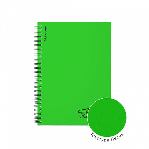 Цена за 4 шт. Тетрадь общая с пластиковой обложкой на спирали ErichKrause Motion, зеленый, A5, 80 листов, клетка фото 3