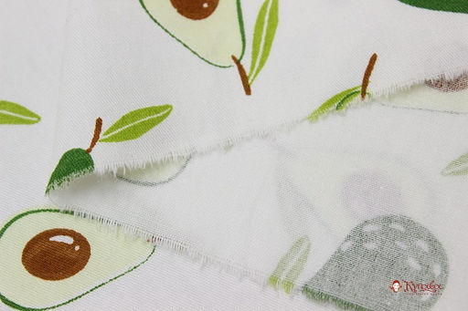 Сатин Мини авокадо на молочном, ш.1.61м, хлопок-100%, 110гр/м.кв - Купава фото 2