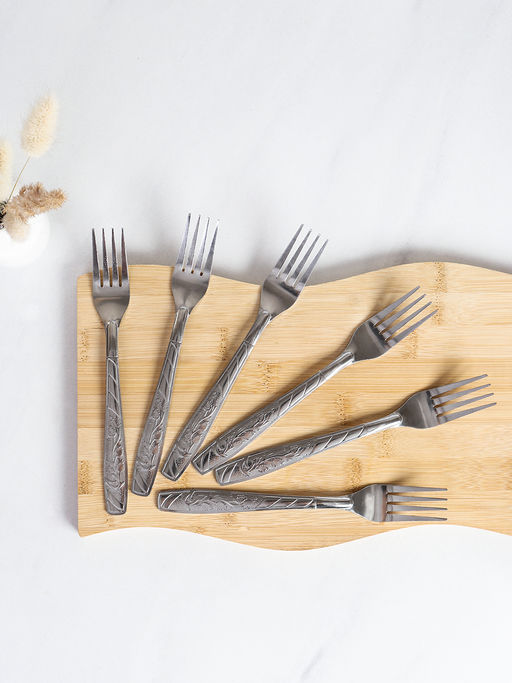 Вилка столовая 6 штук Серебро Берёзка / MJSP02 /уп 100/0,03 - ГалеонТрейд фото 4