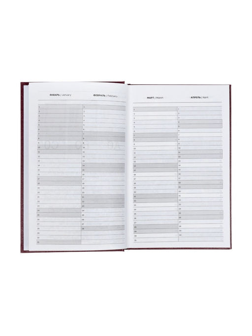 Ежедневник датированный Calligrata, А5, 2026, твёрдая обложка из бумвинила, 168 листов, бордовый