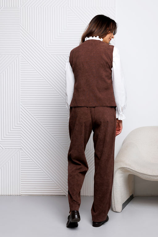 Костюм брючный вельветовый с жилеткой 399MOC