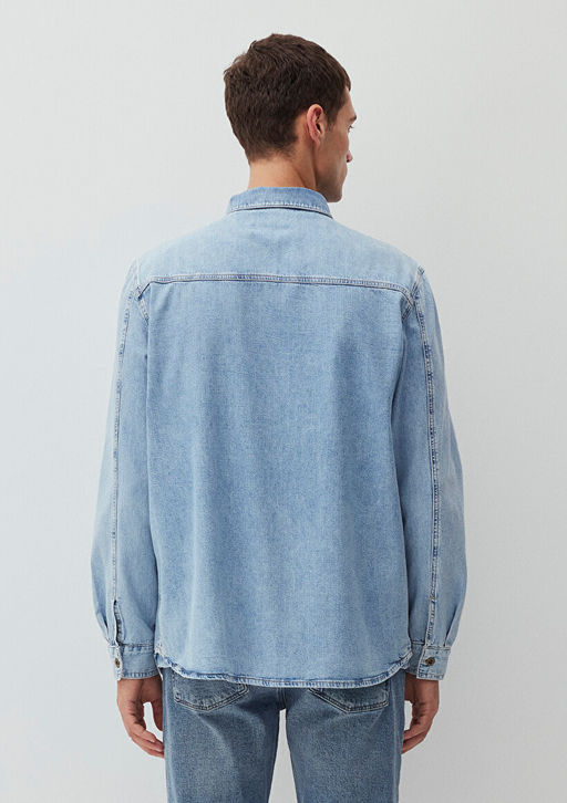 Tyler Regenerative Ac?k Mavi Denim Jean Gomlek  фото 5