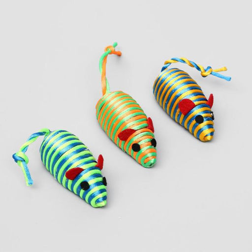 Мышь-погремушка радужная, 7 см, микс цветов - Пижон фото 2