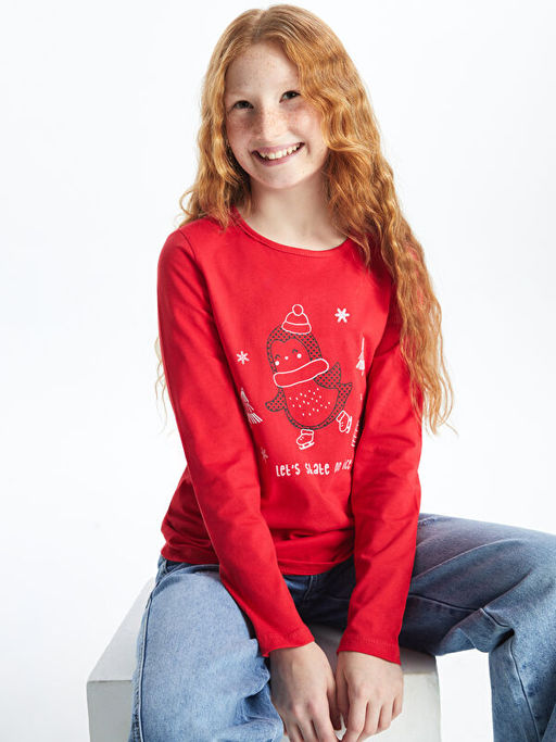 Bisiklet Yaka K?z ?ocuk Ti??rt - Waikiki фото 3