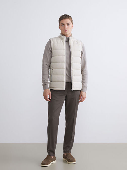 Slim Fit Dik Yaka Erkek ?i?me Yelek