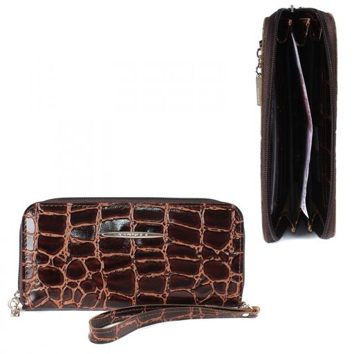 Портмоне женское Premier-S-40 н/к, 3 отд, 9 карм, коричневый крок крупный (3) 208731
