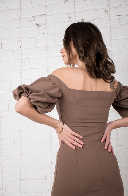 Платье-футляр шоколадный - Donna saggia фото 2