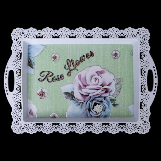 Поднос прямоугольный 40,5х28,5 см / 9687 /уп 120/с ручками - Галеонтрейд фото 4