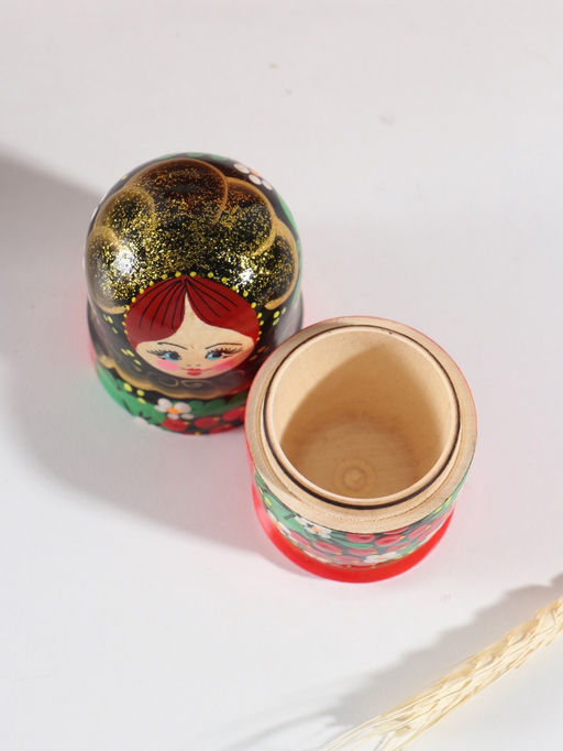 Матрёшка дерево «Хохлома», чёрная голова, 5-кукольная, 11-12 см