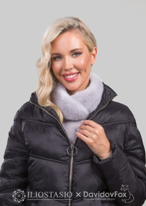 Шарф-воротник экомех сапфир