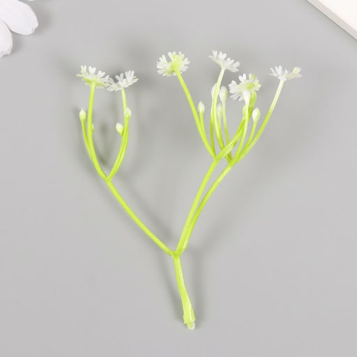 Искусственное растение для творчества Цикорий, набор 8 шт., белый, 10 см