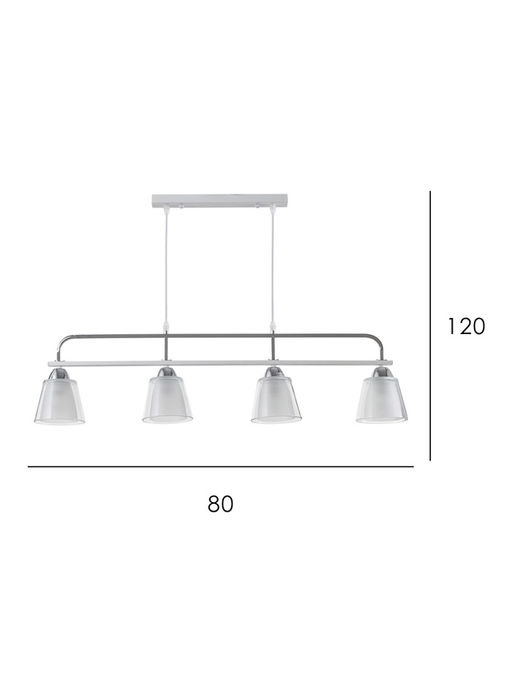 Люстра TR303242, 4хE27, 60 Вт, 87×12×78 см, белая