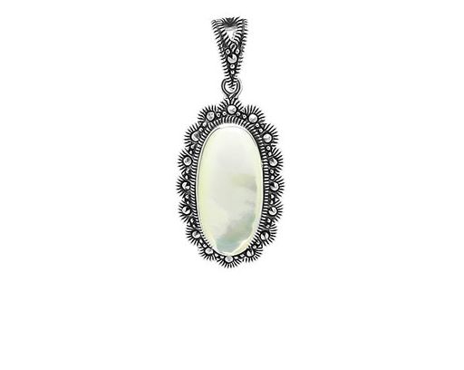 Подвеска из серебра марказит, перламутр, SL-AGA44