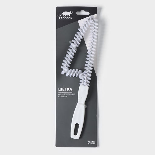 Щётка для чистки посуды и решёток-гриль Raccoon, треугольник, 246.51.5 см, белая  фото 5