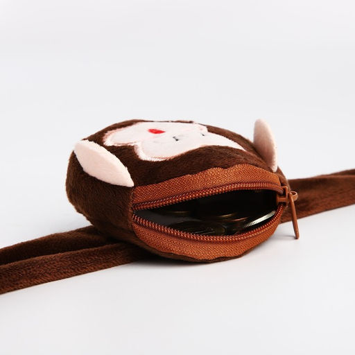 Кошелёк-браслет на молнии, коричневый