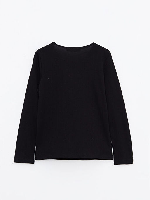 Bisiklet Yaka Thor Bask?l? Uzun Kollu Pamuklu Erkek ?ocuk Ti??rt - Waikiki фото 2