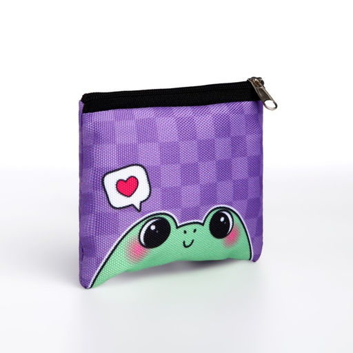 Кошелек детский текстильный Лягушка, 11?9?0.5 см, фиолетовый - NAZAMOK KIDS фото 2