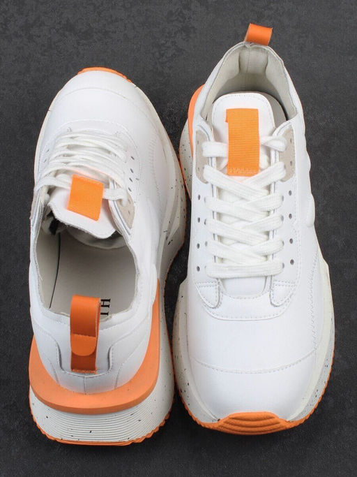 04-S77-42 WHITE Кроссовки женские (натуральная кожа)