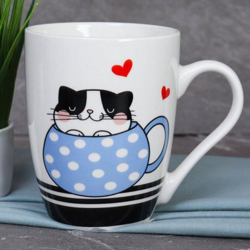 Кружка 380 мл Котики Любовь/ Y-369 /уп 12/72/ - ГалеонТрейд фото 2