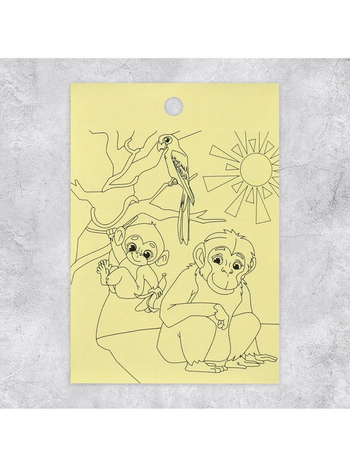 Цена за 10 шт. Наклейки детские «Животные», раскраска на обороте, 11×15.5 см