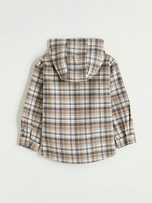 Ekose Desenli Kap??onlu Erkek ?ocuk G?mlek