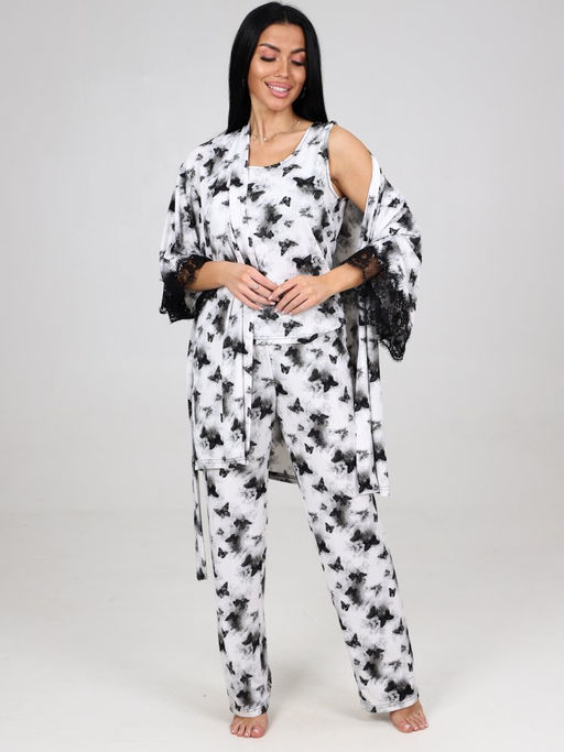 600-ХП ЖЕНСКИЙ КОМПЛЕКТ ТРОЙКА (Бабочки на белом) - А-дина фото 2