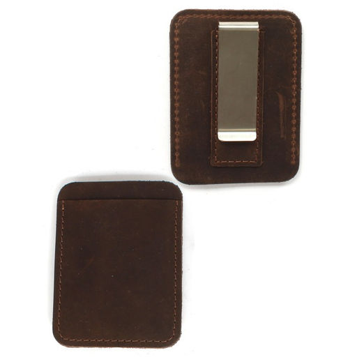 Обложка пропуск/карточка/проездной Croco-фк-1009 металл клипса д/денег, натуральная кожа коричневый тем крейзи хорс (220) 255259