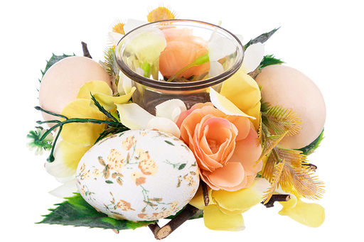 Пасхальное украшение подсвечник 15*15*7 см "Весеннее цветение" на 1 свечу