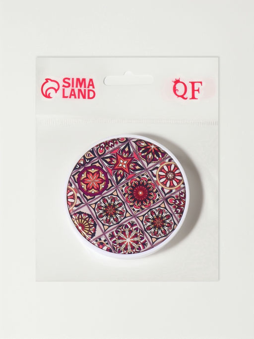 Зеркало складное «Витраж», d=7.3 см, с увеличением х2, красное