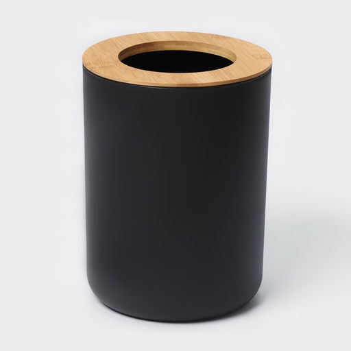 Аксессуары для ванной комнаты SAVANNA Вуди, 6 предметов, мыльница, дозатор, 2 стакана, ёршик, ведро, чёрные фото 5