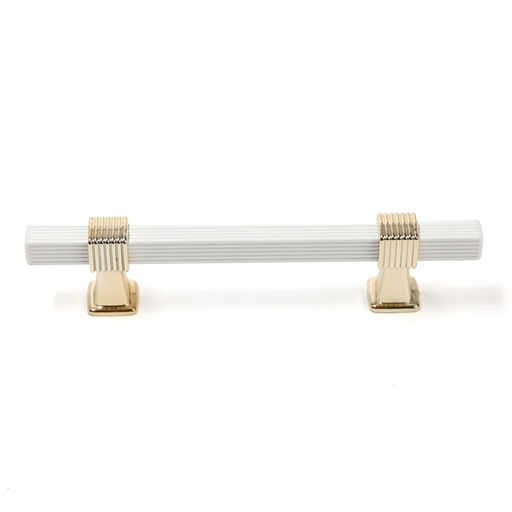 Цена за 2 шт. Ручка-скоба CAPPIO PK117, м/о 96 мм, цвет белый/золото