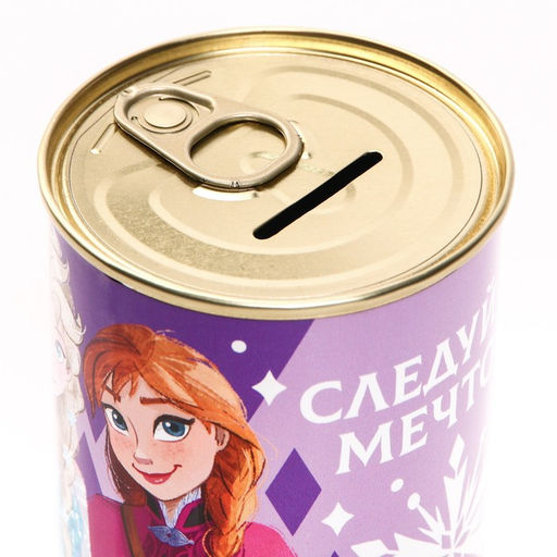 Цена за 2 шт. Копилка металлическая, 9.5 см × 7.5 см × 7.5 см «Анна и Эльза», Холодное Сердце