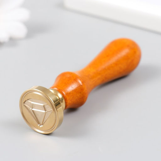 Печать для сургуча с деревянной ручкой «Бриллиант», 9×2.5×2.5 см