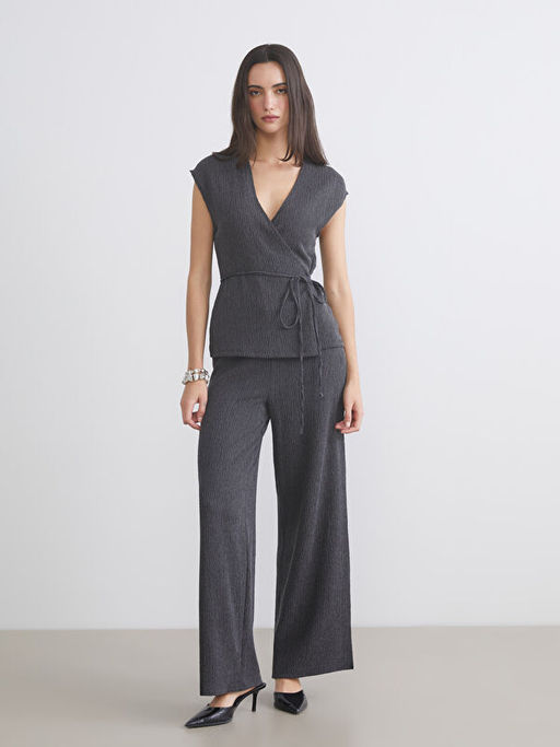 V Yaka Dokulu Kad?n Yelek