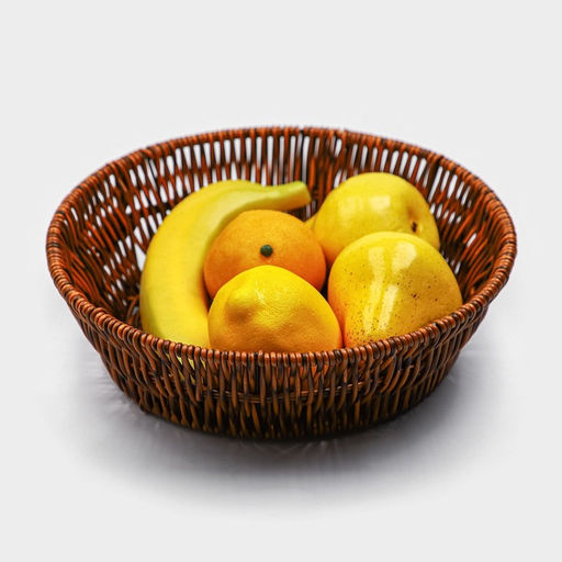 Корзинка для фруктов и хлеба Доляна Огайо, d=25,5 см, пластик, плетёная, круглая, коричневая  фото 2