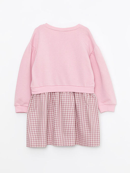 Bisiklet Yaka Desenli Uzun Kollu K?z ?ocuk Elbise - Waikiki фото 2