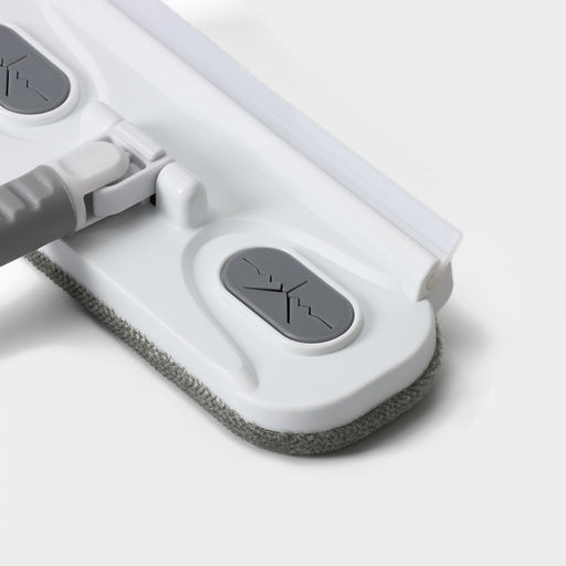 Щётка для окон Raccoon, телескопическая нержавеющая ручка 77(123) см, силиконовый сгон 22 см, велюровая насадка 227 см, цвет МИКС - Simaland фото 7