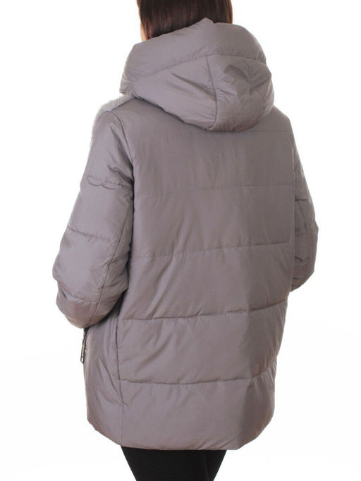 M-8869 GRAY/LILAC Куртка зимняя женская (150 гр. холлофайбер)