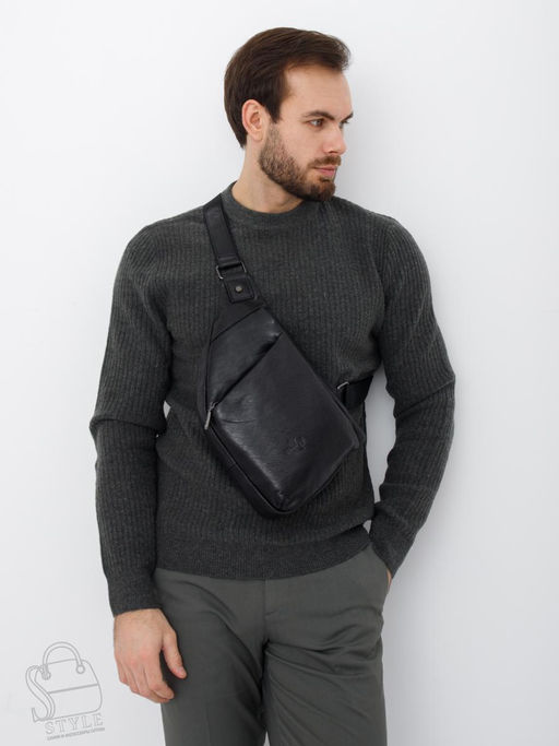 Рюкзак мужской кожаный 1771Z black Zinimsk