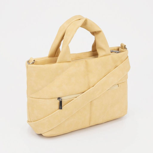 Сумка-тоут на молнии, цвет жёлтый - Simaland фото 2