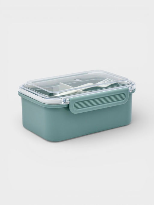 Ланч - бокс, контейнер для еды «Нордик», с приборами, 2 ячейки, 700 мл, 17×12.5×7, пластик, МИКС