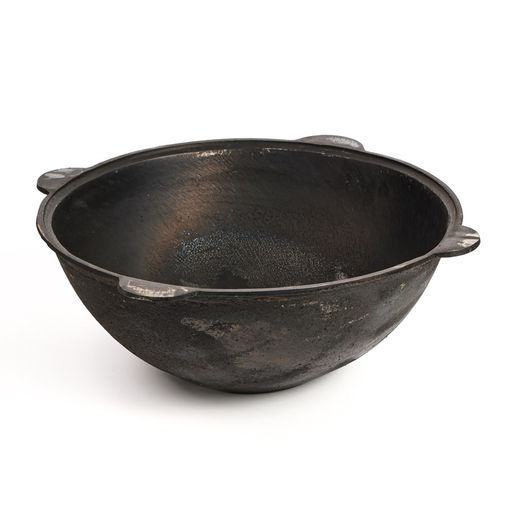 Казан Шафран, 16 л, плоское дно, алюминиевая крышка, чугун