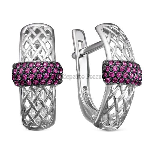 Кольцо из серебра с синтетическим рубином родированное