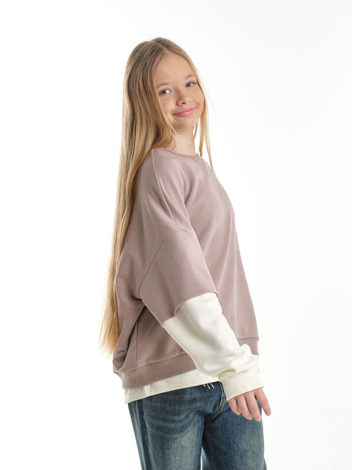 Толстовка для девочки 22-8047 бежевый - Mini maxi фото 11