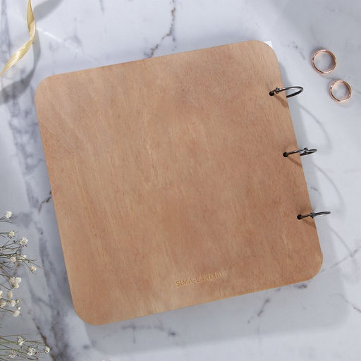 Книга пожеланий в деревянной обложке Цветы - Долго и счастливо фото 4