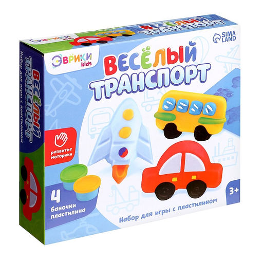 УЦЕНКА (нет пластилина) Набор для игры с пластилином Весёлый транспорт