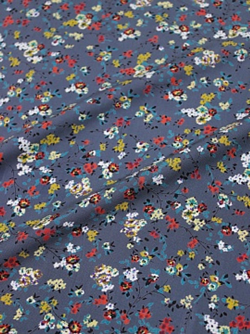 Штапель Премиум Виринея цв.т.лазурно-серый винтаж, ш.1.45м, вискоза-100%, 120гр/м.кв - Купава фото 6