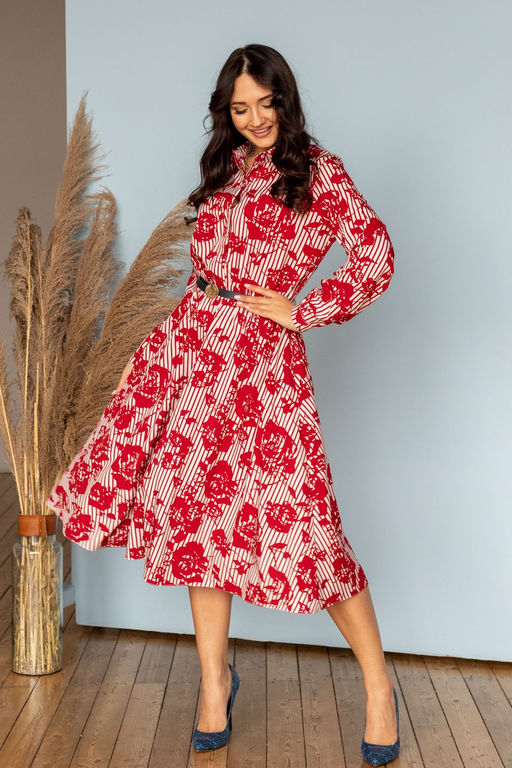 Платье А-315 красно-белый - Angelika фото 3