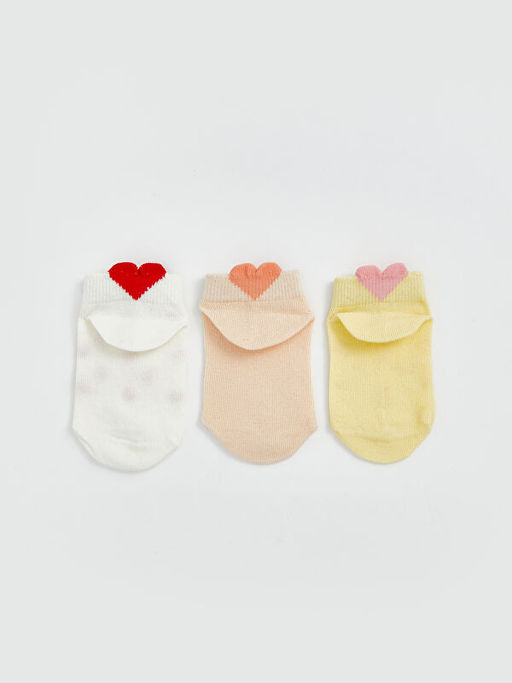 Bask?l? K?z Bebek Patik ?orap 5li